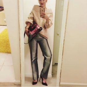 Victoria’s Secret Silver Silk/Wool Dressy Pant, 0